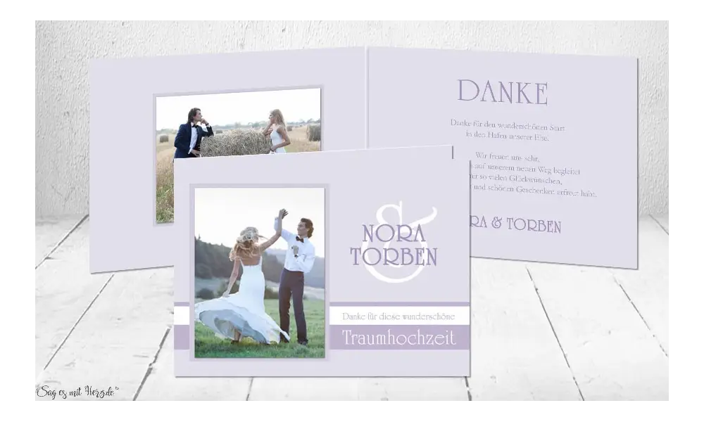 Dankeskarte Hochzeit Klappkarte