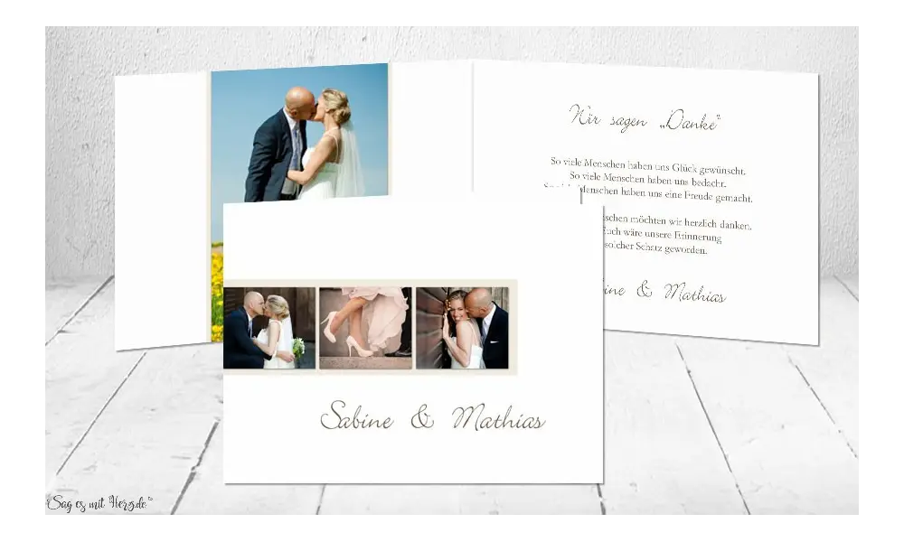 Dankeskarte Hochzeit Klappkarte