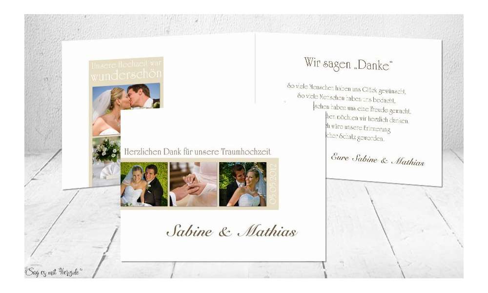 Dankeskarte Hochzeit Klappkarte