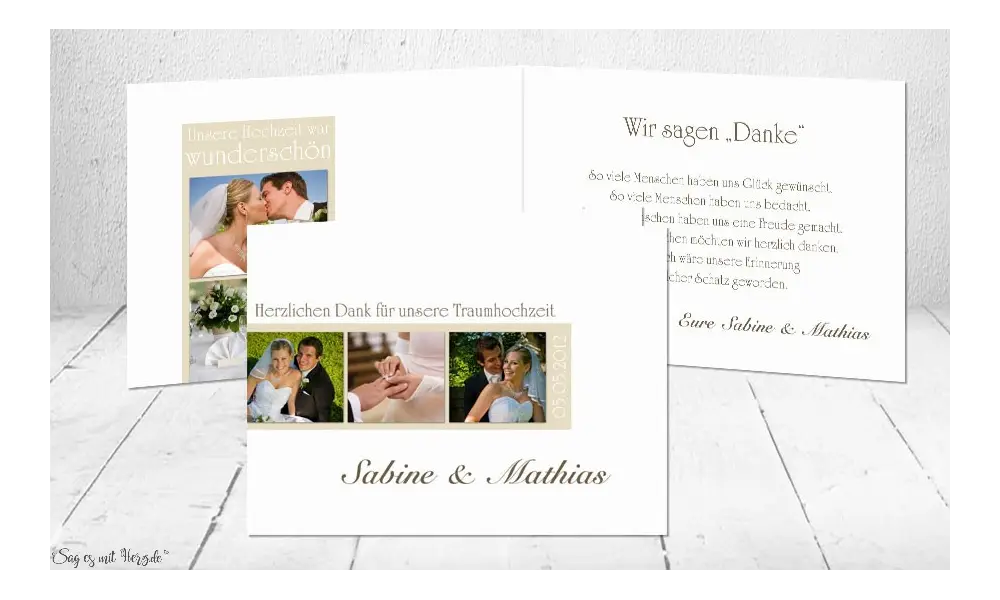 Dankeskarte Hochzeit Klappkarte