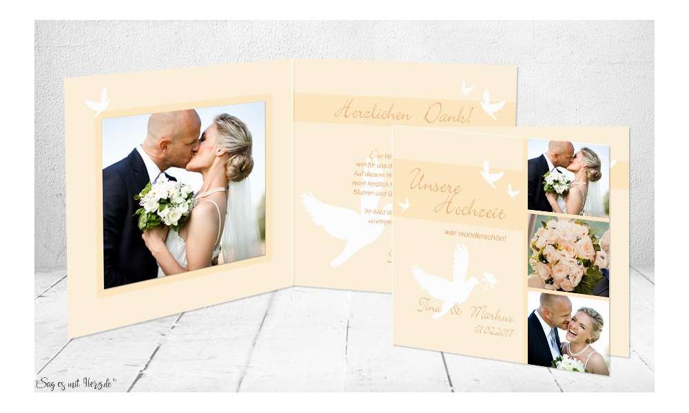 Dankeskarte Hochzeit Klappkarte