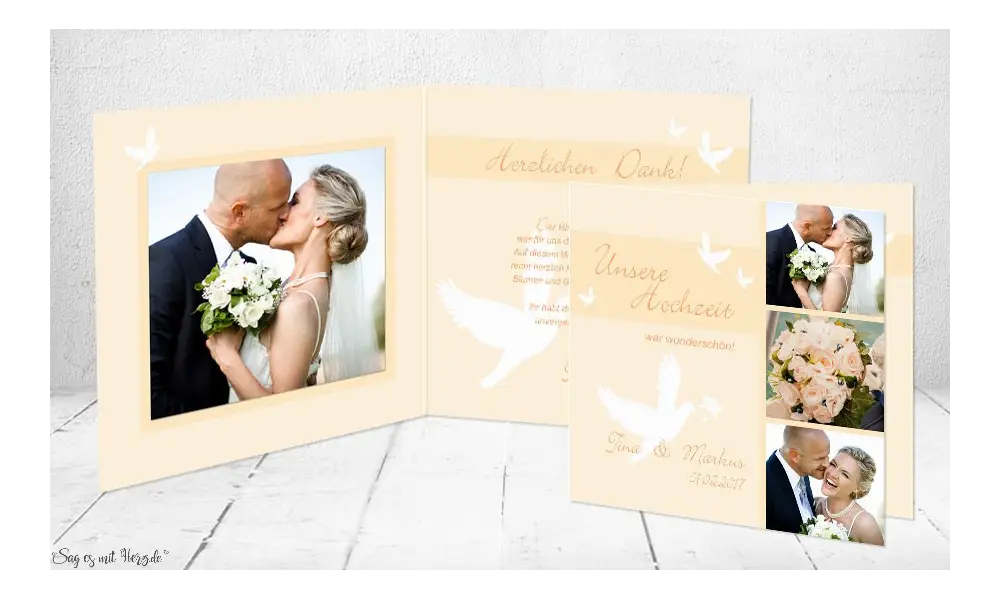 Dankeskarte Hochzeit Klappkarte