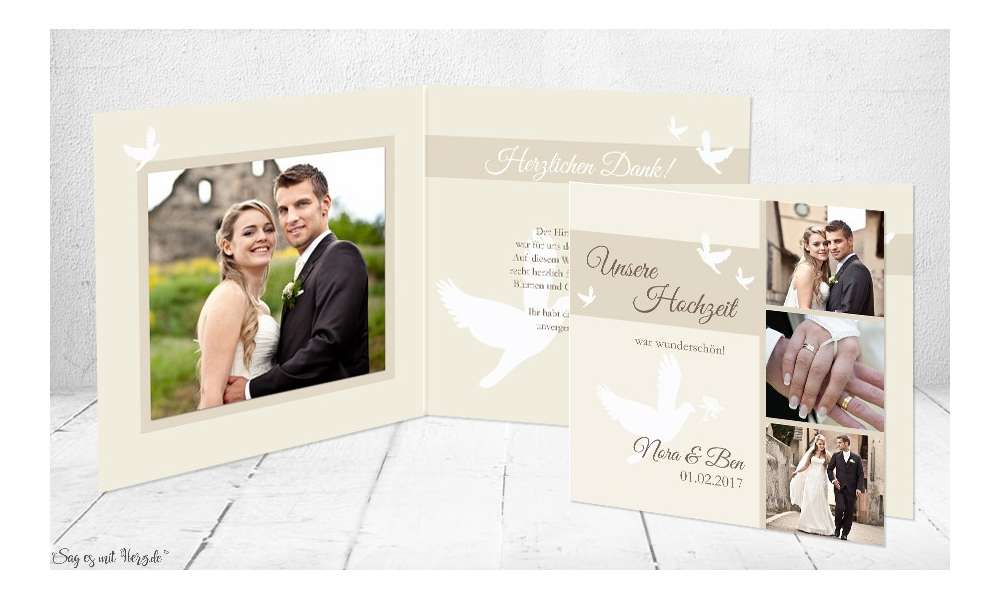 Dankeskarte Hochzeit Klappkarte Dankeskarte Hochzeit Klappkarte