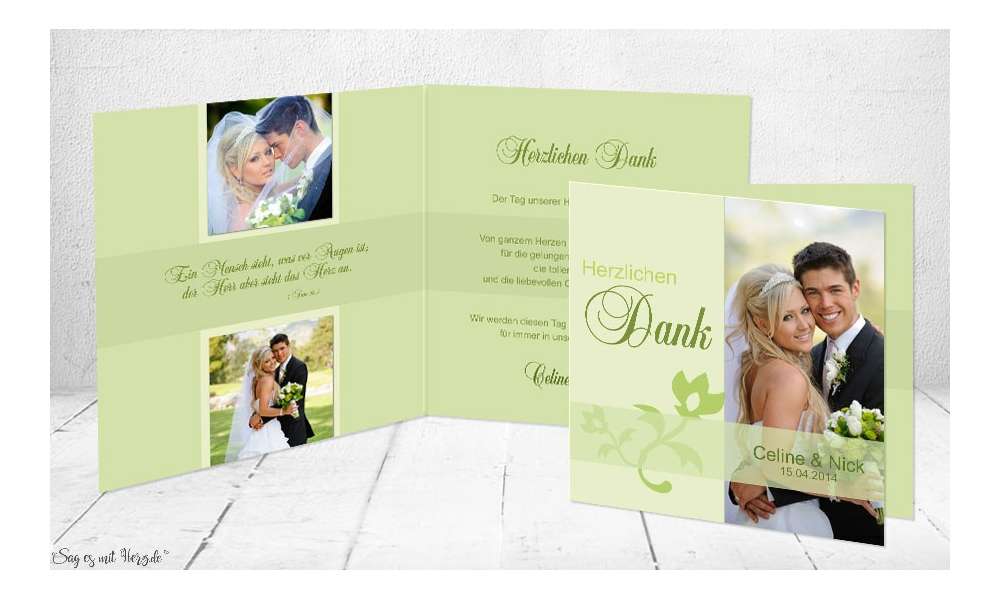 Dankeskarte Hochzeit Klappkarte