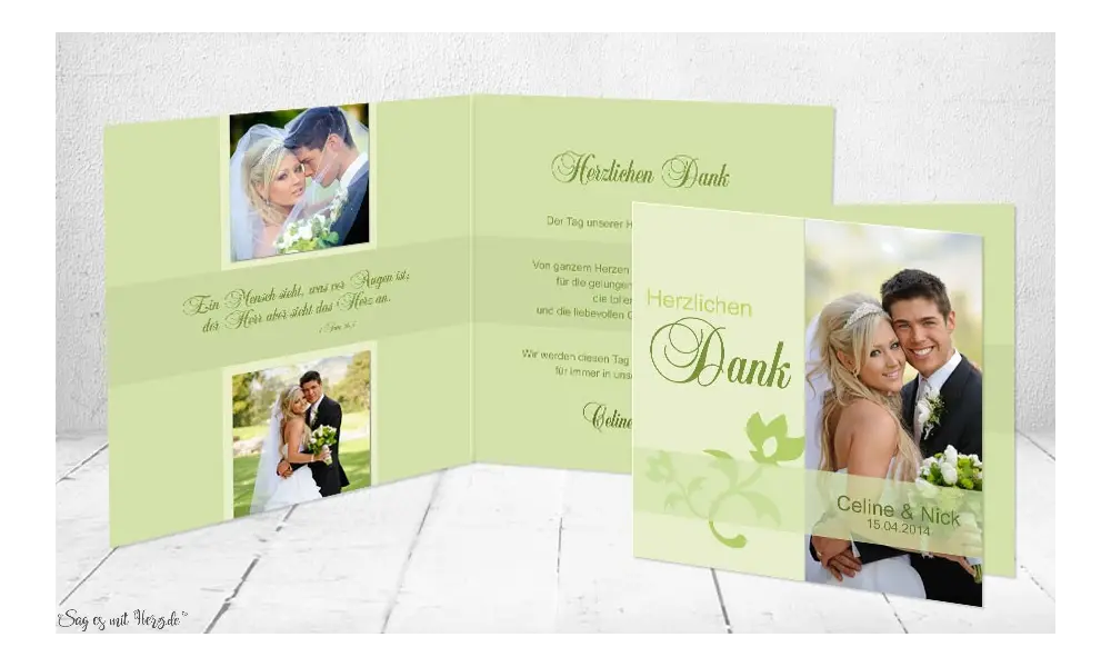 Dankeskarte Hochzeit Klappkarte