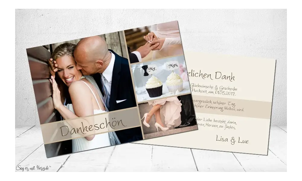 Dankeskarten Hochzeit
