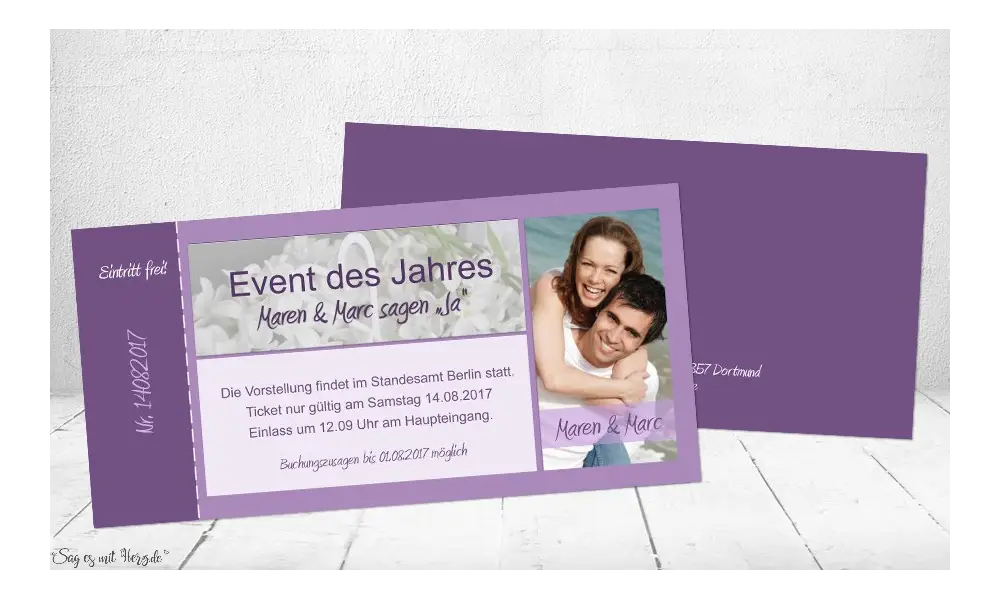 Hochzeitseinladung Vintage