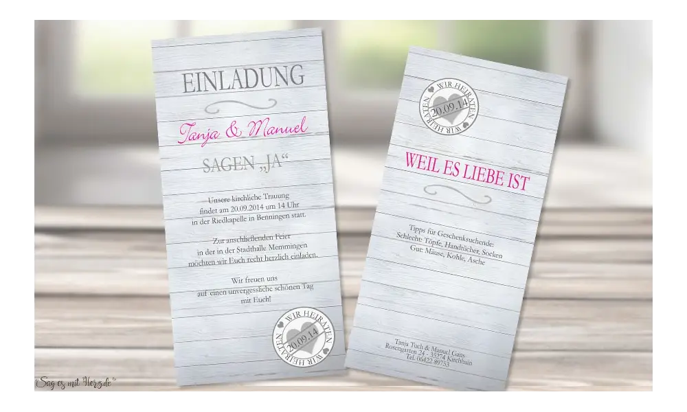 Hochzeitseinladung Vintage