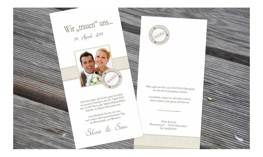 Hochzeitseinladung Vintage