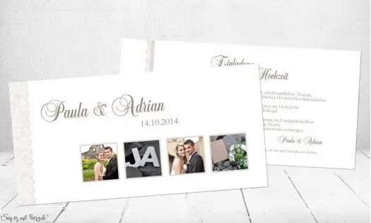 Hochzeitseinladung Vintage