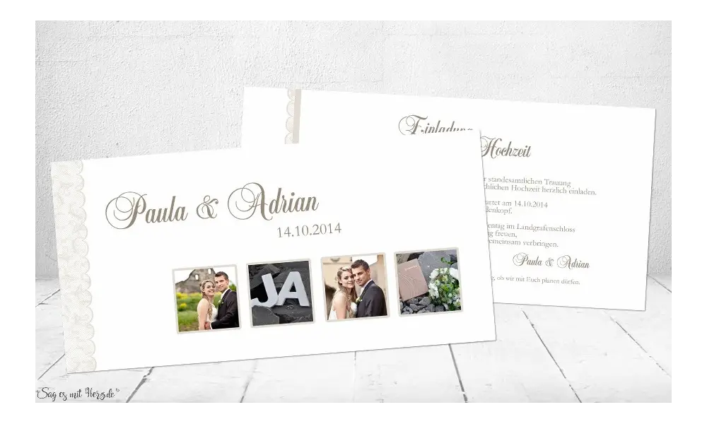 Hochzeitseinladung Vintage