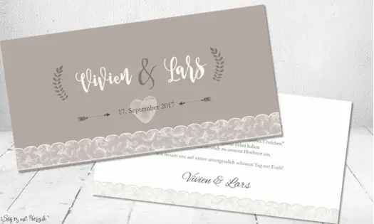 Hochzeitseinladung Vintage