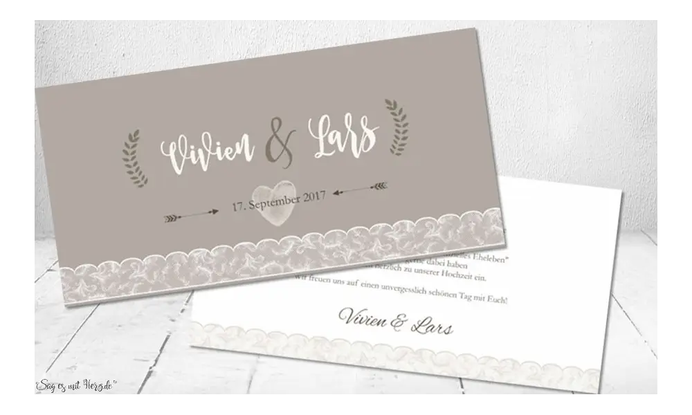 Hochzeitseinladung Vintage