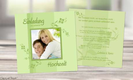 Einladungskarte Hochzeit quadratisch