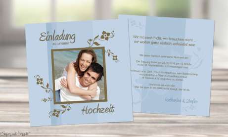Einladungskarte Hochzeit grün, quadratisch