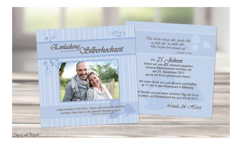 Einladungskarte Hochzeit quadratisch