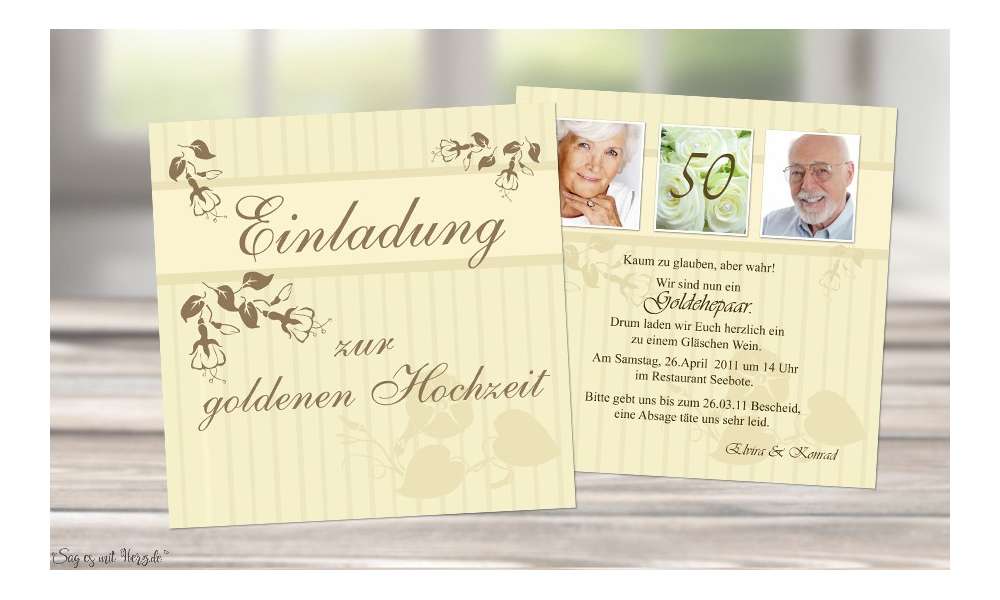 Einladungskarten Goldene Hochzeit