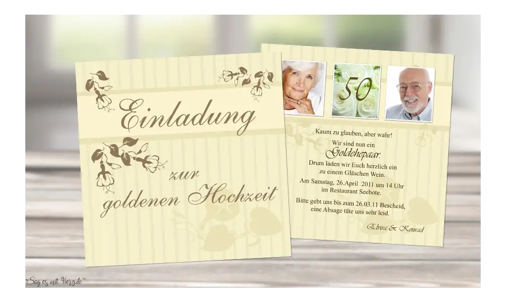 Einladungskarte Hochzeit quadratisch