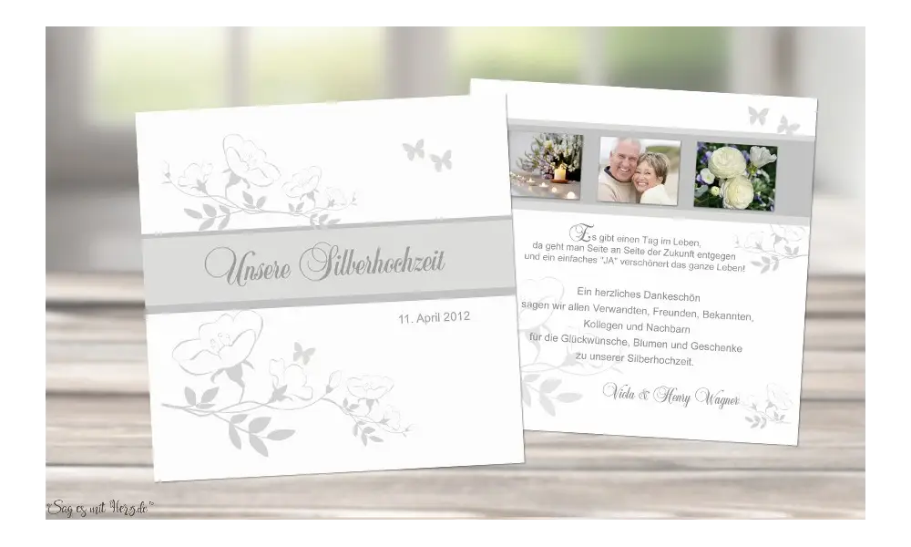 Einladungskarte Hochzeit quadratisch