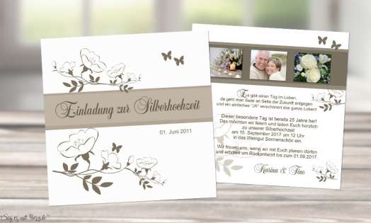 Einladungskarte Hochzeit quadratisch