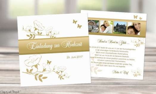 Einladungskarte Hochzeit quadratisch