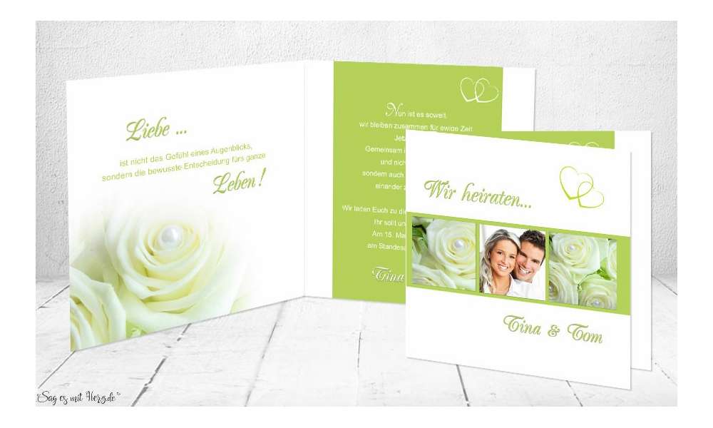 Einladungskarte Hochzeit quadratisch
