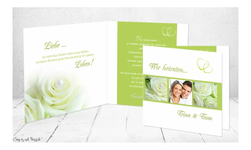 Einladungskarte Hochzeit quadratisch
