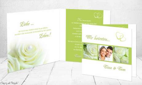 Einladungskarte Hochzeit quadratisch