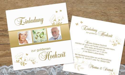 Einladungskarte Hochzeit quadratisch