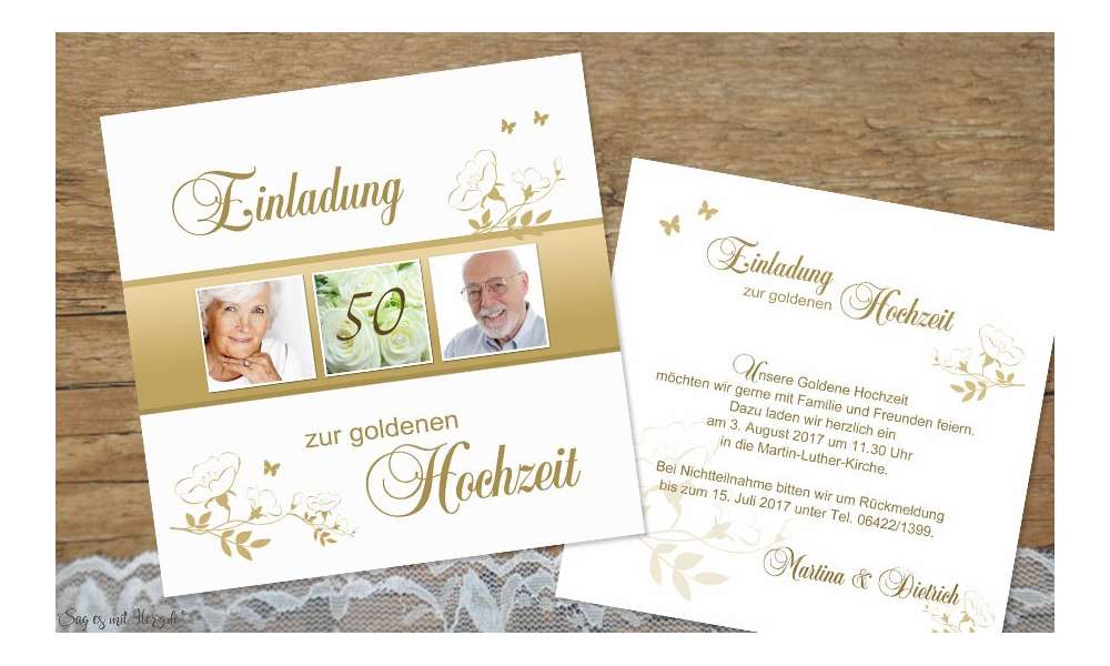 Einladungskarte Hochzeit quadratisch