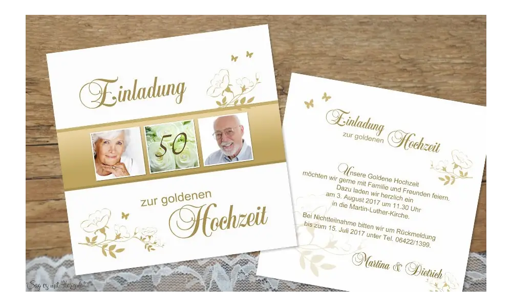 Einladungskarte Hochzeit quadratisch
