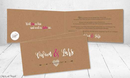 Einladung Hochzeit Vintage Kraftpaoier