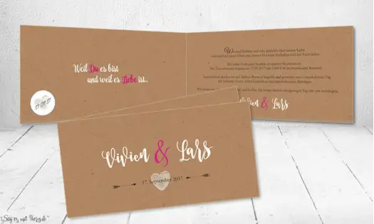 Einladung Hochzeit Vintage Kraftpaoier