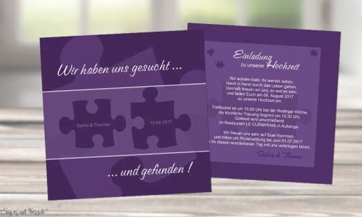 Einladungskarten Hochzeit Puzzle