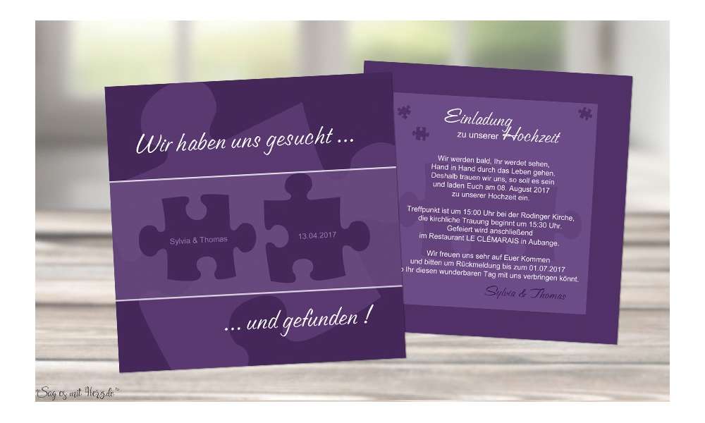 Einladungskarten Hochzeit Puzzle