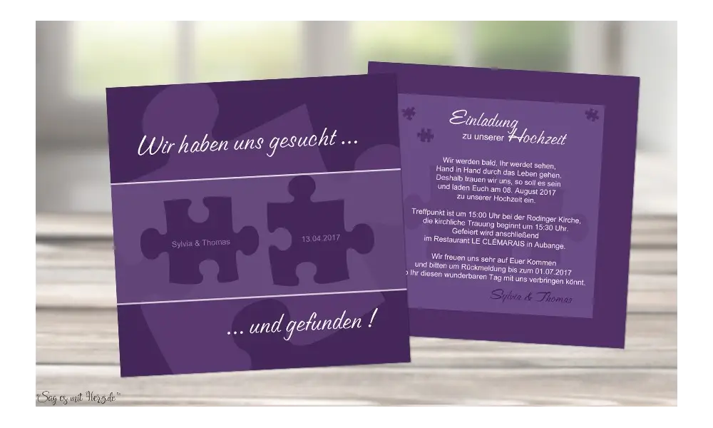 Einladungskarten Hochzeit Puzzle