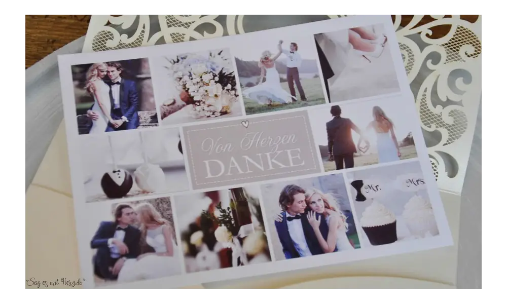 Danksagungskarte Hochzeit Vintage Diy