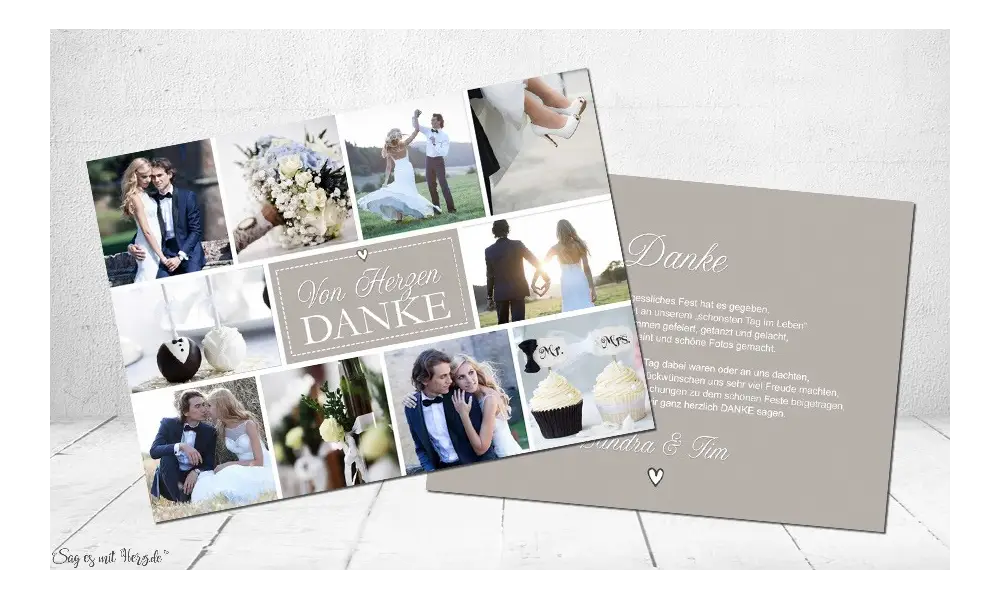 Danksagungskarte Hochzeit Vintage Diy