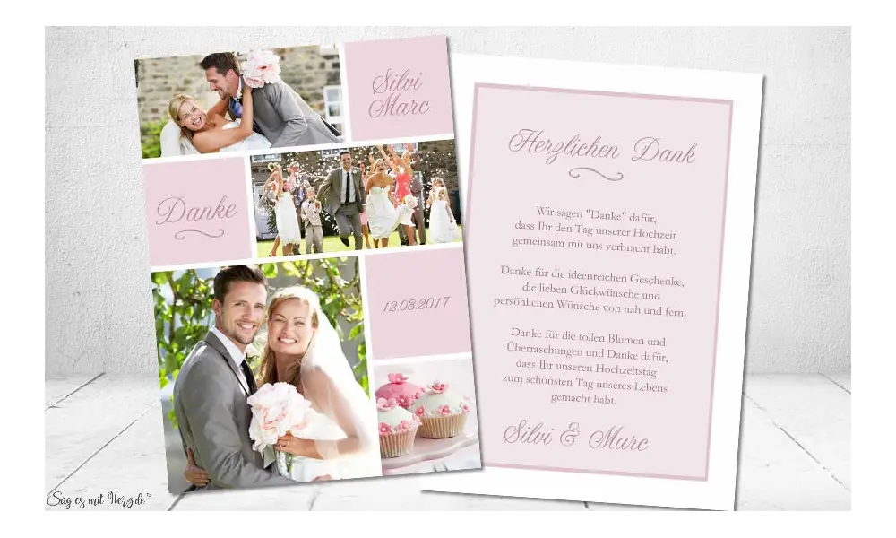 Danksagungskarten Hochzeit Vintage Traum