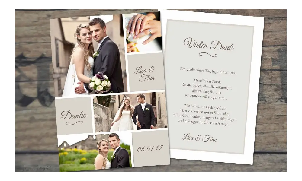 Danksagungskarten Hochzeit Vintage Traum