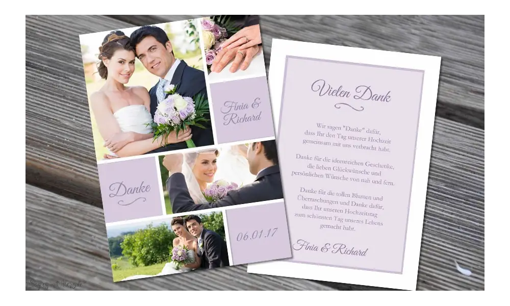 Danksagungskarten Hochzeit Vintage Traum
