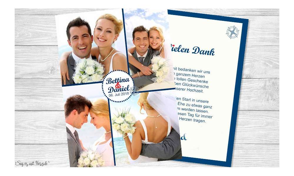 Dankeskarte Hochzeit, "Liebesglück"