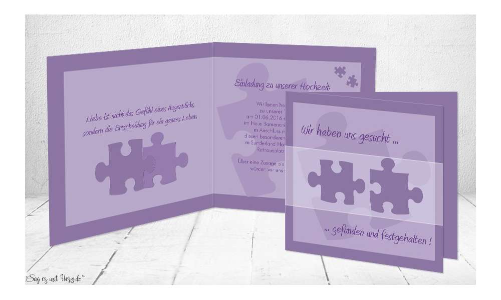 Einladungskarten Hochzeit Puzzle