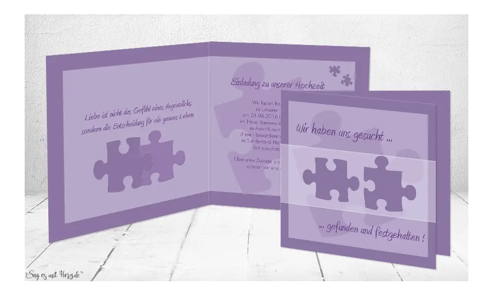 Einladungskarten Hochzeit Puzzle