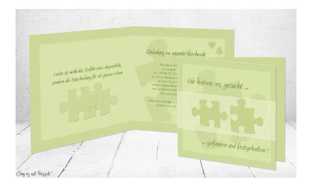 Einladungskarten Hochzeit Puzzle