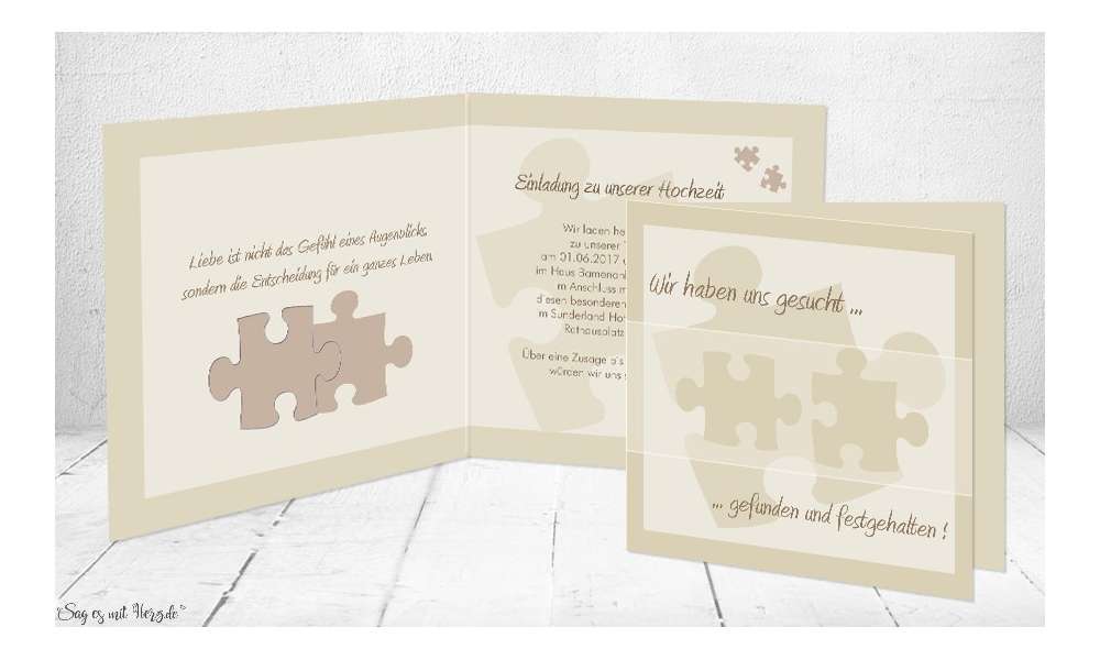 Einladungskarten Hochzeit Puzzle