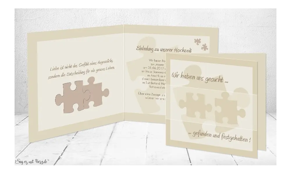 Einladungskarten Hochzeit Puzzle
