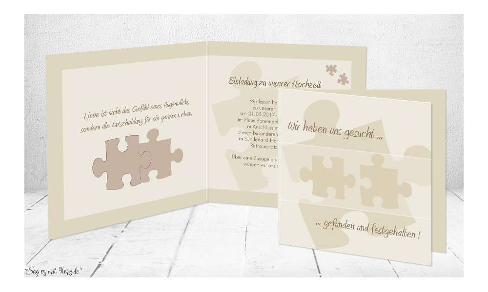 Einladungskarten Hochzeit Puzzle