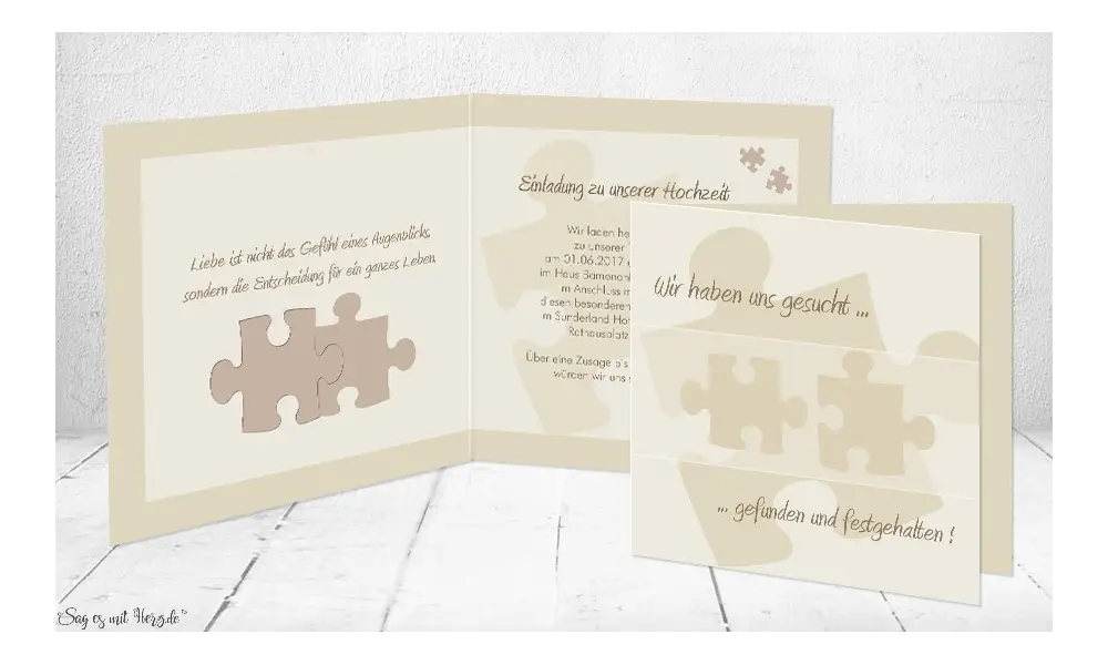 Einladungskarten Hochzeit Puzzle