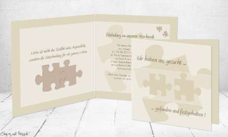 Einladungskarten Hochzeit Puzzle